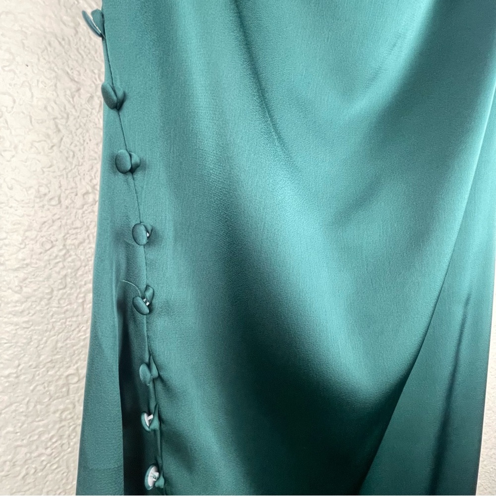 SHEIN SXY Green Midi Draped Backless Split Thigh Cami Dress - Picture 6 of 9